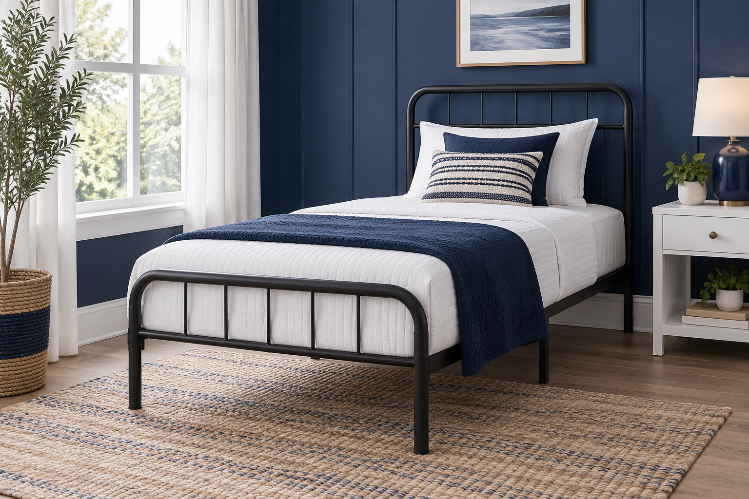 Representative bunk bed; verify exact DHP Dylan Convertible Twin-over-Twin Bunk Bed appearance on Amazon