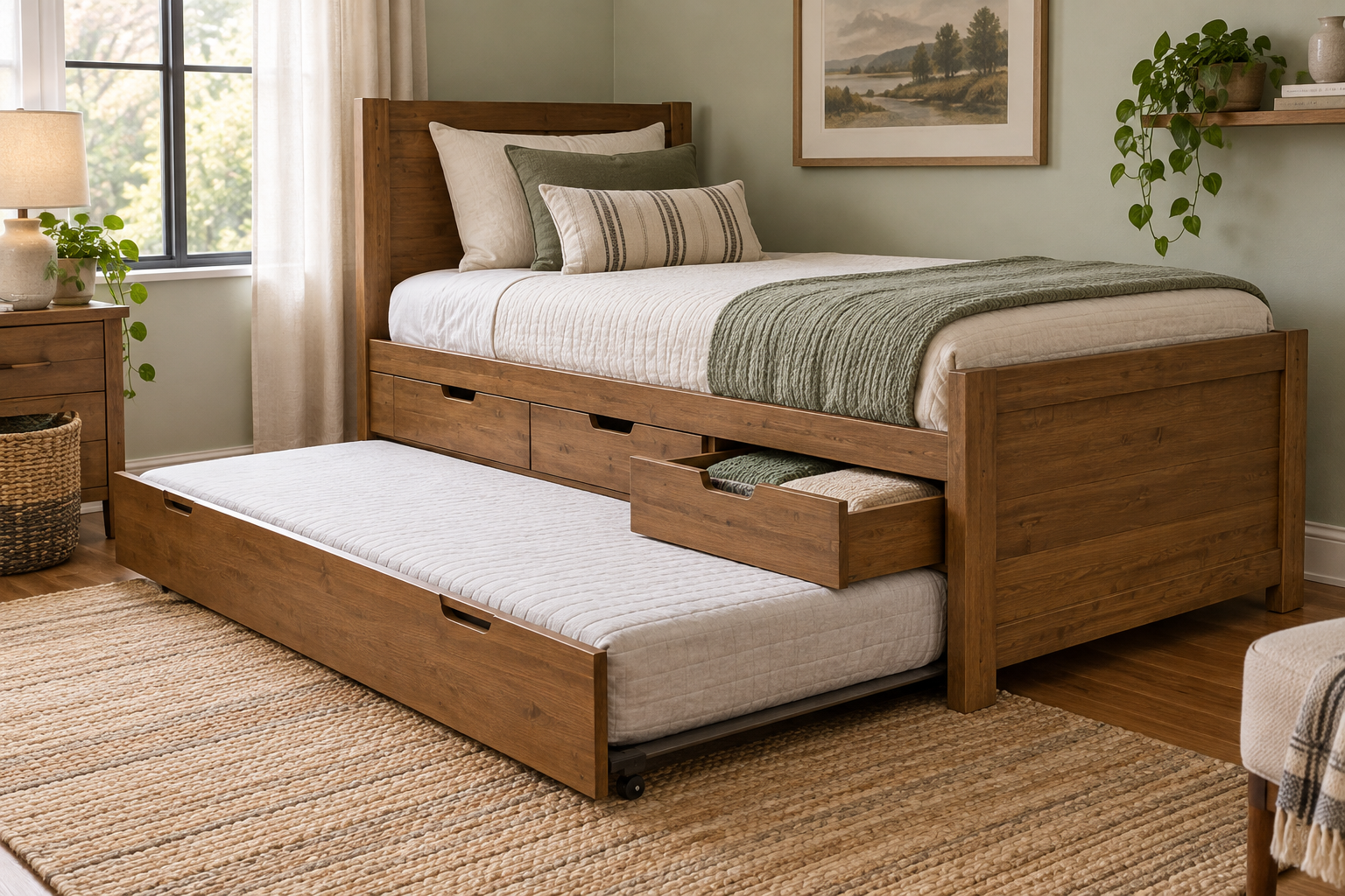 Representative storage platform; verify exact GAZHOME Twin XL Bed Frame with Two Storage Drawers appearance on Amazon